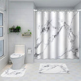 Lofaris Black White Marble Texture Bathtub Shower Curtain
